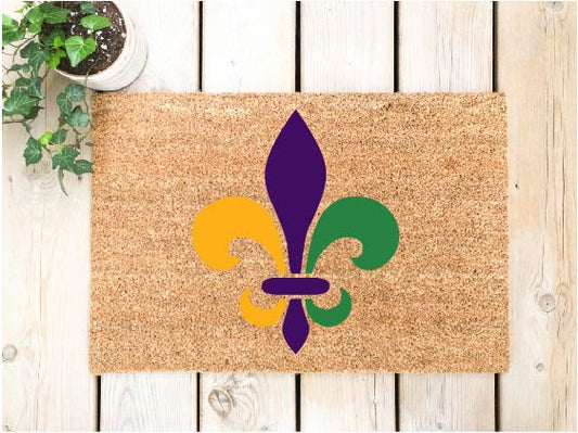 Mardi Gras Fleur De Lis Doormat